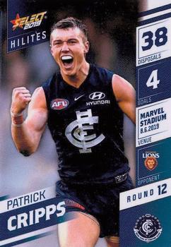 2019 Select AFL Hilites #SH12 Patrick Cripps Front
